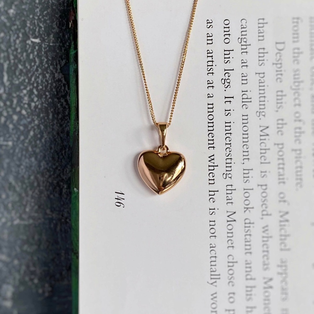 18k Gold Plated Flamboyant Tiny Heart Necklace Water Resistant Tarnish Resistant
